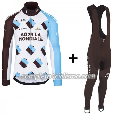 Completo Maglia ML + Pantaloncino con bretelle ML 2017 AG2R La Mondiale N001 Completo Maglia ML + Pantaloncino con bretelle ML 2017 AG2R La Mondiale N001